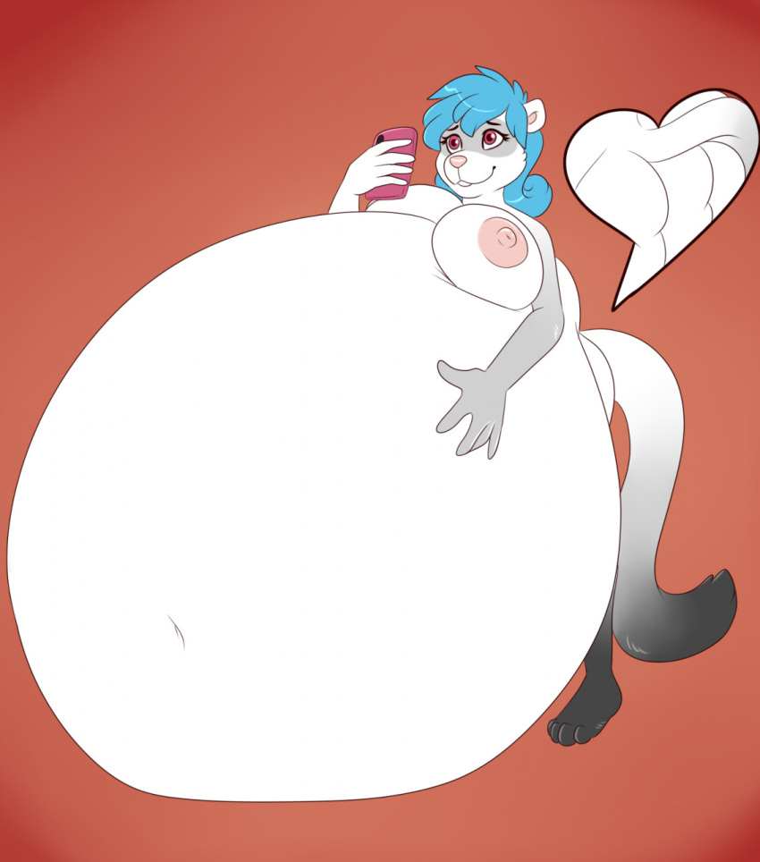 alexis_(xausr32) anthro belly belly_inflation big_belly blush butt domestic_ferret flustered hi_res hyper hyper_belly inflation liquid_inflation mammal mustelid musteline nude presenting_belly solo swollen_breasts true_musteline weasel xchiseaxmargaritax