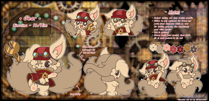 absurd_res cinccino fan_character gear generation_5_pokemon hi_res invalid_tag model_sheet nintendo ouroborotter pokemon pokemon_(species) pokemon_mystery_dungeon pokemon_oc steampunk