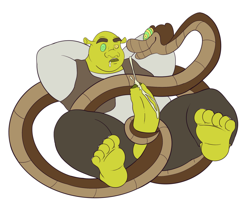 alpha_channel anthro arms_tied barefoot big_penis bodily_fluids bound cum dreamworks drooling duo feet feral gendomx genital_fluids genitals hi_res humanoid hypnosis hypnotic_eyes hypnotized_prey kaa_(jungle_book) male male/male mind_control ogre penis reptile saliva scalie sex shrek_(character) shrek_(series) snake soles spiral_eyes the_jungle_book toes