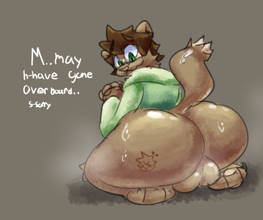 absorption_vore absurd_res balls butt butt_focus domestic_ferret genitals griff_(lockedsdcard) hi_res lockedsdcard male mammal mustelid musteline sentient_fat slightly_chubby transformation transformation_sequence true_musteline tur0 vore weasel worried_face