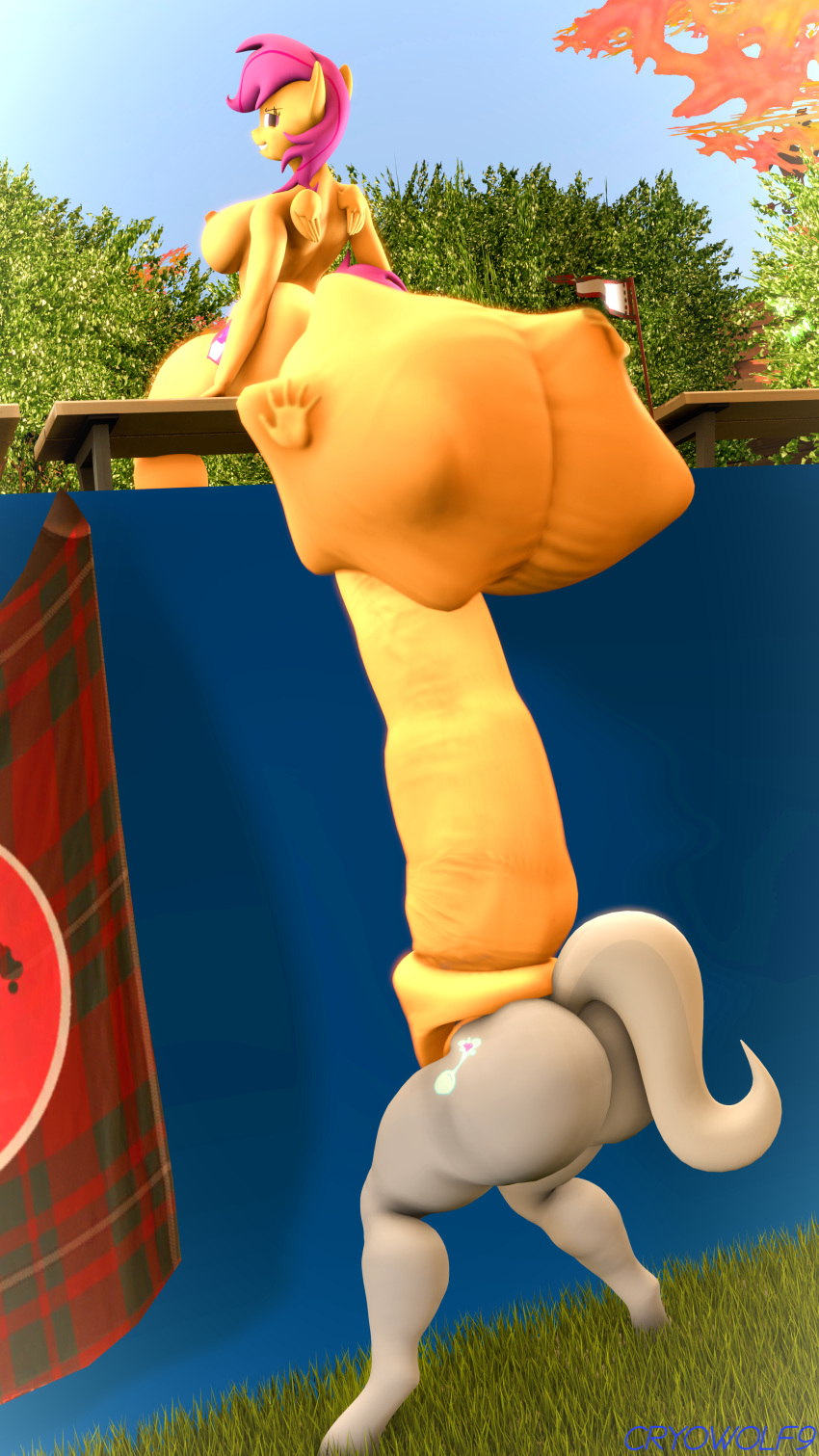 3d_(artwork) 4k 9:16 absurd_res animal_genitalia animal_penis anthro anthrofied balls big_balls big_butt big_penis breasts bulge butt cock_vore cryowolf9 digital_media_(artwork) equid equine equine_penis friendship_is_magic genitals hasbro hi_res huge_balls huge_penis hyper hyper_balls hyper_genitalia hyper_penis in_balls mammal my_little_pony pegasus penile penis scootaloo_(mlp) silver_spoon_(mlp) sitting small_wings vore wings