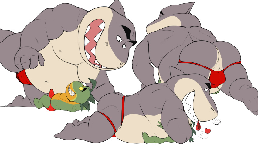 &lt;3 16:9 2022 absurd_res anthro belly big_belly bulge butt clothed clothing countershading dreamworks duo embrace erection erection_under_clothing fish green_body grey_body hi_res hug larger_male male male/male marine moobs mr._piranha_(the_bad_guys) mr._shark_(the_bad_guys) nipples overweight overweight_male piranha_(fish) serrasalmid seyrmo shark size_difference smaller_male the_bad_guys widescreen