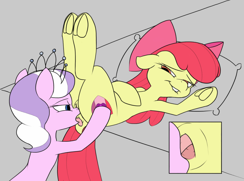 2019 accessory anal anus apple_bloom_(mlp) bed bite biting_lip biting_own_lip bow_ribbon close-up crown cutie_mark diamond_tiara_(mlp) digital_drawing_(artwork) digital_media_(artwork) dock earth_pony equid equine female female/female female_penetrated female_penetrating female_penetrating_female female_rimmed female_rimming female_rimming_female feral feral_on_feral feral_penetrated feral_penetrating feral_penetrating_feral feral_rimming_feral friendship_is_magic furniture grey_background hair hair_accessory hair_bow hair_ribbon hand_on_butt hasbro hi_res hooves horse legs_in_air legs_up looking_pleasured lying mammal my_little_pony on_back on_bed oral penetration pillow pink_body pony purple_hair red_hair red_tail ribbons rimming self_bite sex simple_background strebiskunk tail tiara tongue tongue_in_ass tongue_out underhoof unsigned yellow_body young young_on_young