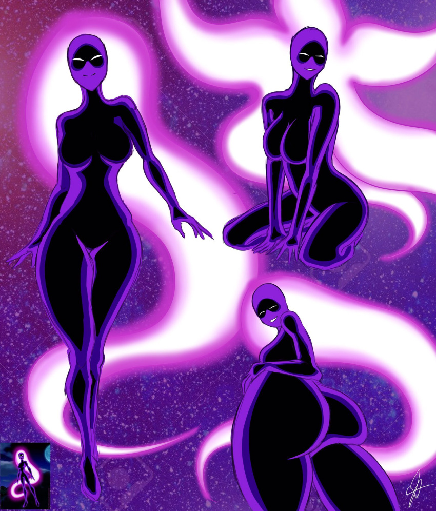 alien anodite ben_10 big_breasts big_butt breasts butt cartoon_network curvy_figure female group gwen_tennyson hi_res humanoid kneeling looking_at_viewer looking_back madam_stiletto sunny_(ben_10) trio verdona voluptuous