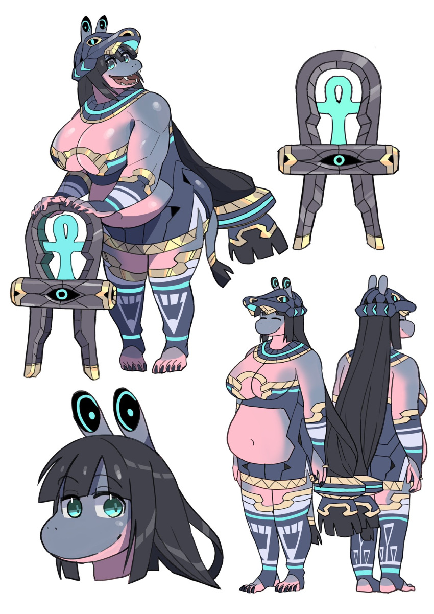 ankh anthro big_breasts boutarou_rx_78 breasts chair common_hippopotamus deity egyptian_mythology female furniture hi_res hippopotamid mammal middle_eastern_mythology mythology overweight overweight_anthro overweight_female solo taweret