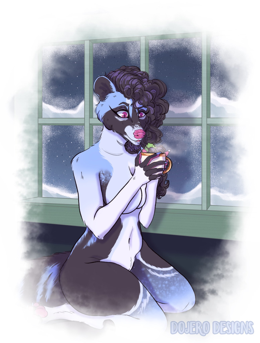 anthro blue dojero dojeroart dojerodesigns female furry hi_res nude snow tasteful_nudity