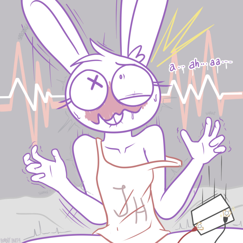 anthro beanie_(roommates) bombay_(artist) electrostimulation female hi_res lagomorph leporid mammal masturbation penetration rabbit roommates:motha solo solo_focus urethral urethral_penetration