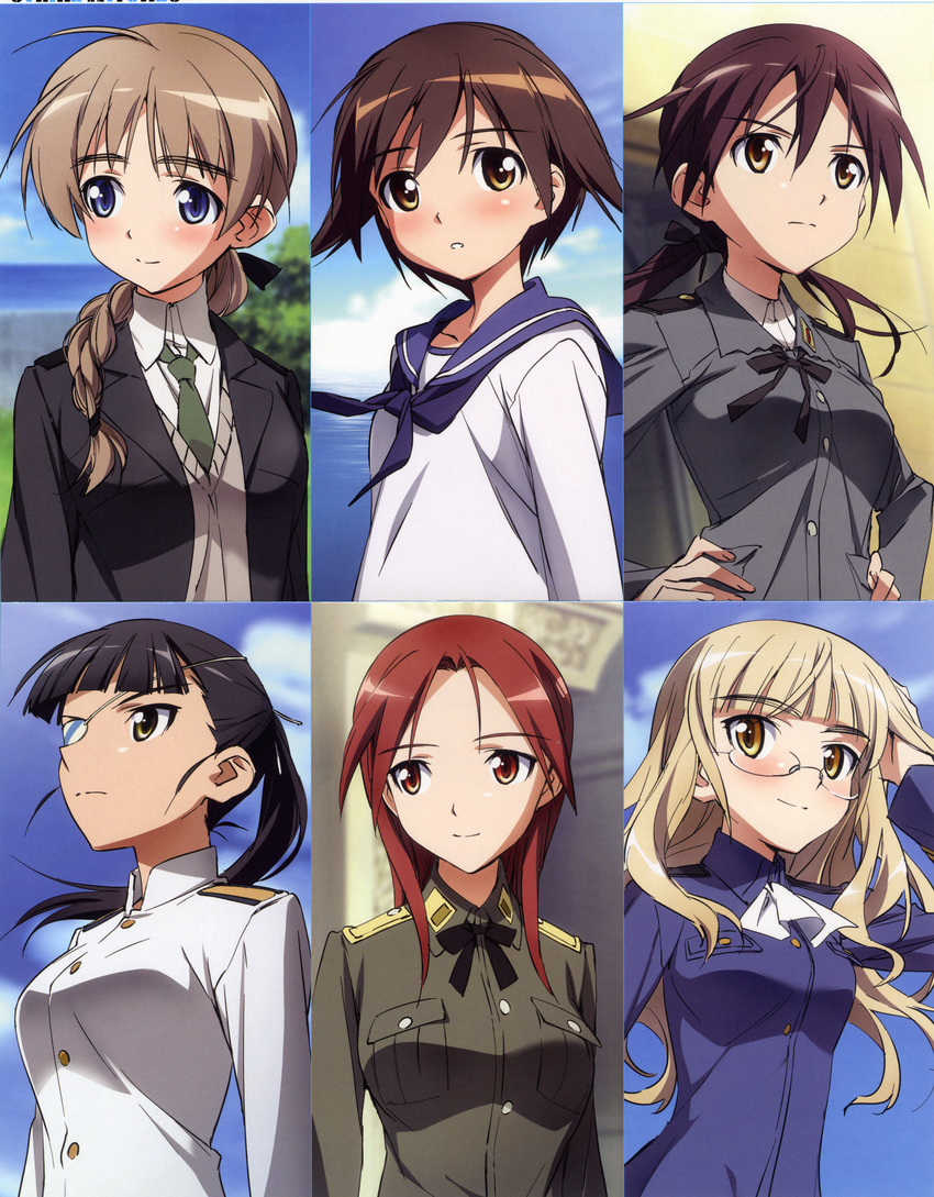 gertrud_barkhorn lynette_bishop minna_dietlinde_wilcke miyafuji_yoshika perrine-h_clostermann sakamoto_mio screening strike_witches