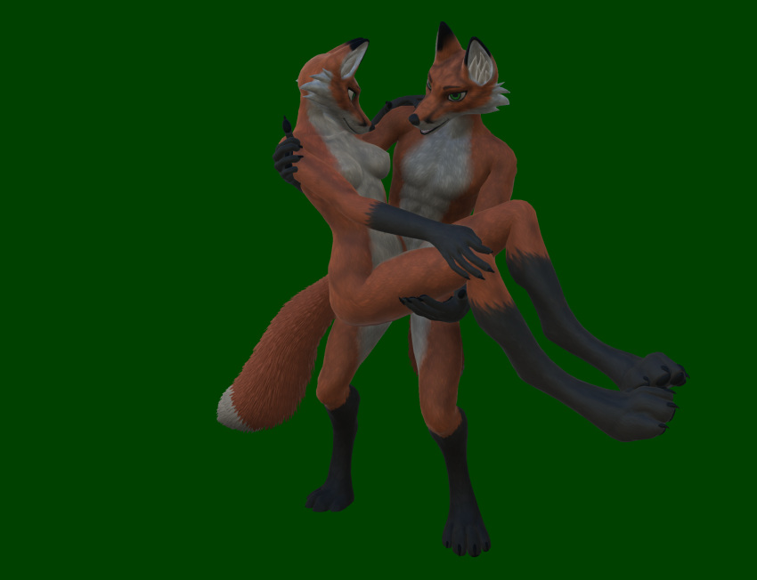 3d_(artwork) athletic canid canine digital_media_(artwork) duo elysium_avatars female fox hi_res male mammal neos vrchat vrchat_model