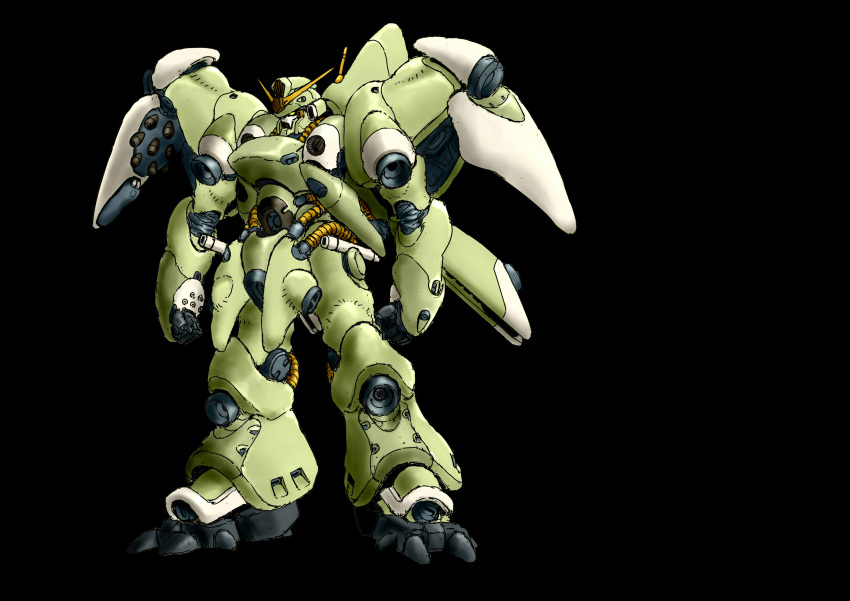 absurdres black_background clenched_hands fusion gerbera_tetra gundam gundam_0083 gundam_gp-02_physalis highres machinery mecha mecha_focus missile missile_pod mobile_suit original redesign robot science_fiction thrusters v32 vernier_thrusters