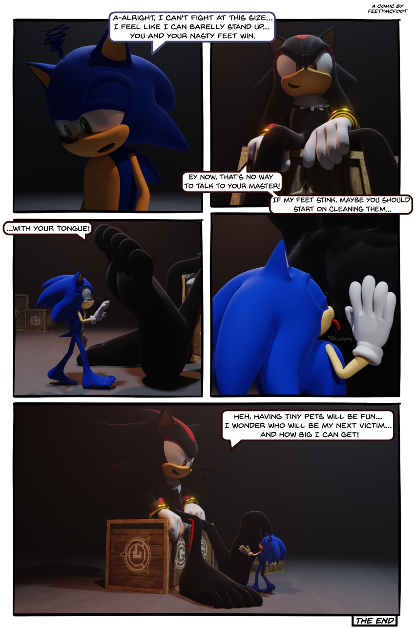 5_toes absurd_res anthro attribute_theft barefoot comic dialogue duo english_text feet feetymcfoot foot_fetish foot_focus foot_lick foot_play hi_res humanoid_feet licking male male/male micro plantigrade sega shadow_the_hedgehog size_theft soles sonic_the_hedgehog sonic_the_hedgehog_(series) speech_bubble text toes tongue tongue_out