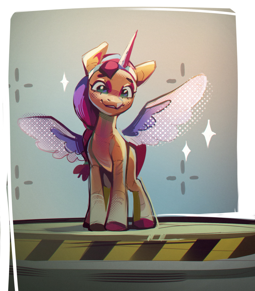 absurd_res annna_markarova blue_eyes clothing earth_pony equid equine fake_unicorn_horn fake_wings female footwear fur hair hasbro hi_res hooves horse mammal my_little_pony orange_body orange_fur pony purple_hair socks solo