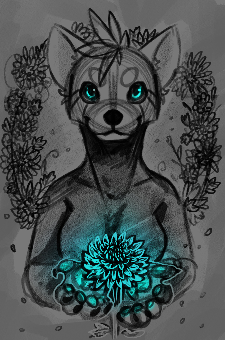 2019 5_fingers ailurid anthro blue_eyes breasts deviant-soulmates digital_media_(artwork) female grey_background mammal red_panda simple_background sketch