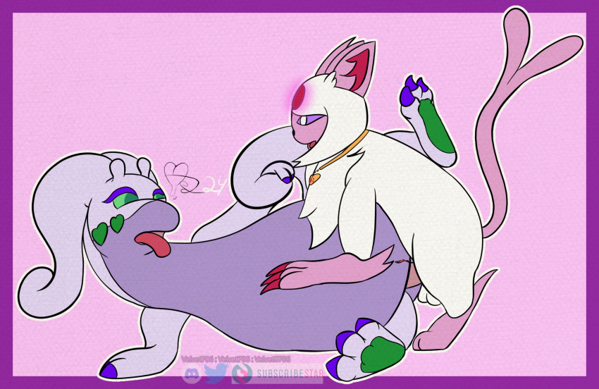 3_toes absol anal anal_penetration chest_tuft clawed_fingers claws digital_media_(artwork) eeveelution espeon feet feral finger_claws generation_2_pokemon generation_3_pokemon generation_6_pokemon goodra green_eyes heart_symbol hi_res nintendo nsfw pawpads penetration pink_body pokemon pokemon_(species) purple_body purple_eyes raised_tail sex slit_(disambiguation) tail toe_claws toes tongue tongue_out tuft velvet706 velvet_the_gooey_dragon