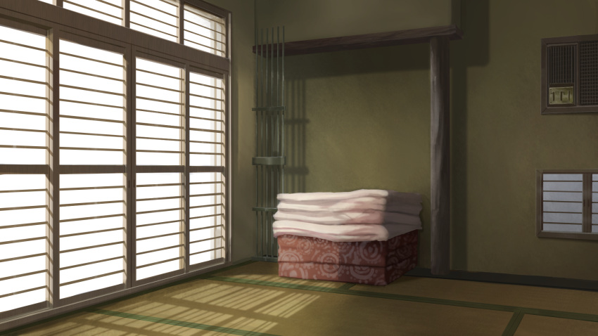 commentary_request futon highres indoors manatsu_no_yo_no_inmu no_humans scenery shadow shouji sliding_doors tatami tyb_(inmu)