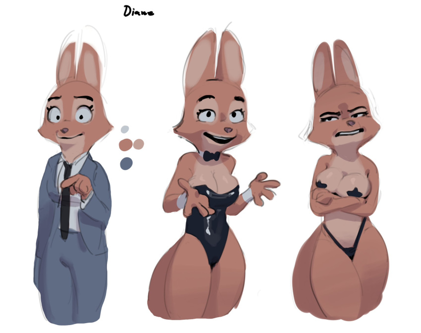 2023 anthro breasts canid canine cleavage clothed clothing diane_foxington dreamworks female fox fur hi_res mammal orange_body orange_fur pasties qupostuv35 simple_background solo the_bad_guys topless topless_female