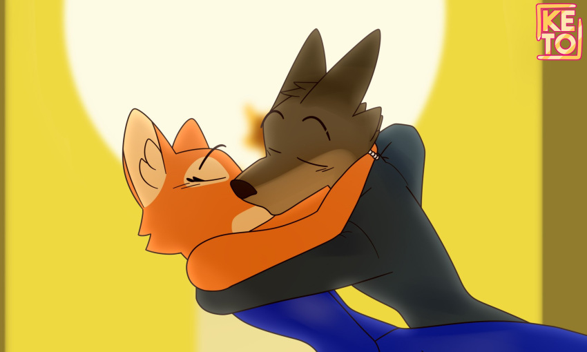 2022 anthro breasts canid canine canis canon_couple clothed clothing diane_foxington digital_media_(artwork) dreamworks duo embrace female fox fur hi_res jewelry ketofur kissing love male male/female mammal mr._wolf_(the_bad_guys) orange_body orange_fur romantic romantic_ambiance romantic_couple the_bad_guys wolf wrist_jewelry