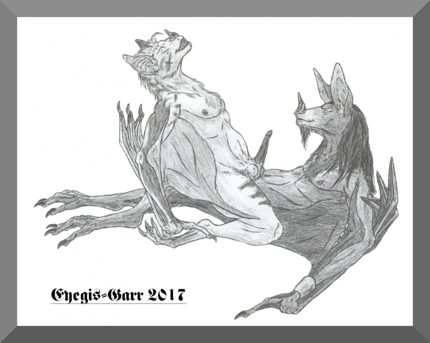 anal anal_penetration animal_genitalia animal_penis anthro balls balls_on_leg bat bat_ears bat_nose bat_penis bat_wings claws_out cowgirl_position duo erection eyegis-garr eyegis-garr_(character) eyes_closed from_front_position fur genitals graphite_(artwork) greyscale male male/male mammal membrane_(anatomy) membranous_wings microbat monochrome neck_tuft on_bottom on_top penetration penis sex striped_body striped_fur stripes traditional_media_(artwork) tuft wings