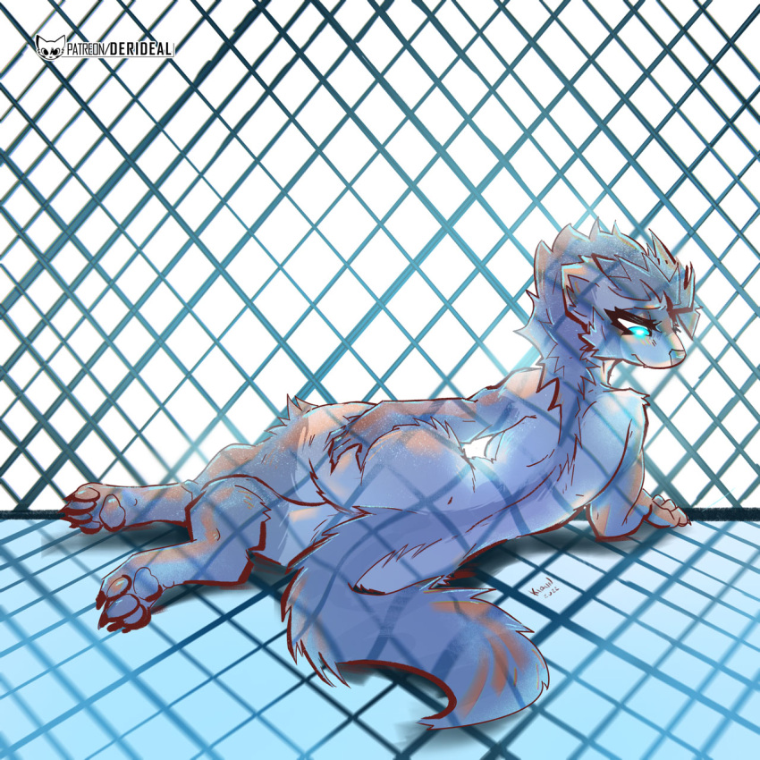 2023 blue_eyes brown_body brown_fur butt claws claws_out colored derideal digital_drawing_(artwork) digital_media_(artwork) domestic_ferret ears_back english_text female feral fur grey_nose hand_on_butt hi_res icon kiaun letters looking_away looking_down lying mammal mix_(derideal) mustelid musteline pawpads paws pivoted_ears shaded signature simple_background solo symbol text true_musteline url weasel white_background