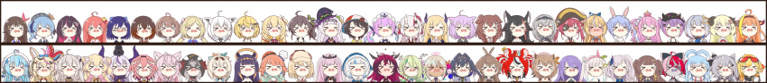 &gt;_&lt; 6+girls a-chan_(hololive) absolutely_everyone absurdres achilles_(yosshyachillesd) ahoge airani_iofifteen akai_haato aki_rosenthal amane_kanata animal_ear_fluff animal_ears animal_hood antenna_hair antlers anya_melfissa arrow_through_heart ayunda_risu azki_(hololive) bangs baseball_cap bat_hair_ornament bell beret bicorne black-framed_eyewear black_hair black_headwear blonde_hair blue_hair blunt_bangs bone_hair_ornament bow bow_earrings braid brown_hair candy_hair_ornament carrot_hair_ornament cartoon_bone cat_ears cat_girl ceres_fauna chain_headband chef_hat colored_inner_hair colored_tips cone_hair_bun crossed_bangs crow_(la+_darknesss) crown dark-skinned_female dark_skin deerstalker demon_girl demon_horns demon_wings detached_hair dog_ears dog_girl don-chan_(usada_pekora) double_bun dragon_girl dragon_horns drill_hair ear_piercing earrings everyone eye_mask eyepatch eyewear_on_head facial_mark fake_horns feather_hair_ornament feathers flower food-themed_hair_ornament fox_ears fox_girl gawr_gura glasses gradient_hair green_hair grey_hair grey_headwear hair_bell hair_between_eyes hair_bow hair_bun hair_flower hair_intakes hair_ornament hair_ribbon hairclip hakos_baelz hakui_koyori halo harusaki_nodoka hat head_wings heart heart_ahoge hexagon_hair_ornament highres himemori_luna hololive hololive_english hololive_indonesia hood hood_up horned_headwear horns hoshimachi_suisei houshou_marine inugami_korone irys_(hololive) jester_cap jewelry jingle_bell kaela_kovalskia kazama_iroha kiryu_coco kobo_kanaeru kureiji_ollie la+_darknesss leaf_hair_ornament light_brown_hair limiter_(tsukumo_sana) lion_ears lion_girl long_hair low_twin_braids low_twintails medium_hair minato_aqua mini_crown momosuzu_nene monocle_hair_ornament moona_hoshinova mori_calliope mouse_ears mouse_girl mousetrap multicolored_hair multiple_girls multiple_horns murasaki_shion nakiri_ayame nanashi_mumei natsuiro_matsuri nekomata_okayu ninomae_ina'nis omaru_polka one_side_up oni oni_horns ookami_mio oozora_subaru open_mouth orange_hair orange_headwear orca_hood ouro_kronii palette_hair_ornament patchwork_skin pavolia_reine piercing pink_hair pink_headwear pirate_hat plaid plaid_bow plaid_headwear planet_hair_ornament pointy_ears purple_hair rabbit_ears rabbit_girl red-tinted_eyewear red_hair ribbon roboco-san sakamata_chloe sakura_miko shark_hood sheep_ears sheep_girl sheep_horns shirakami_fubuki shiranui_flare shirogane_noel shishiro_botan short_eyebrows short_hair side_ponytail sidelocks single_hair_intake single_hair_ring single_side_bun skin-covered_horns snowflake_hair_ornament squirrel_ears squirrel_girl star_(symbol) star_halo starry_hair stitched_face stitches streaked_hair striped_horns takanashi_kiara takane_lui tentacle_hair thick_eyebrows tiara tilted_headwear tinted_eyewear tokino_sora tokoyami_towa tsukumo_sana tsunomaki_watame twin_braids twin_drills twintails two-tone_hair two_side_up usada_pekora veil vestia_zeta virtual_youtuber watson_amelia white_hair white_headwear wide_image wings witch_hat wolf_ears wolf_girl x_hair_ornament yozora_mel yukihana_lamy yuzuki_choco zombie