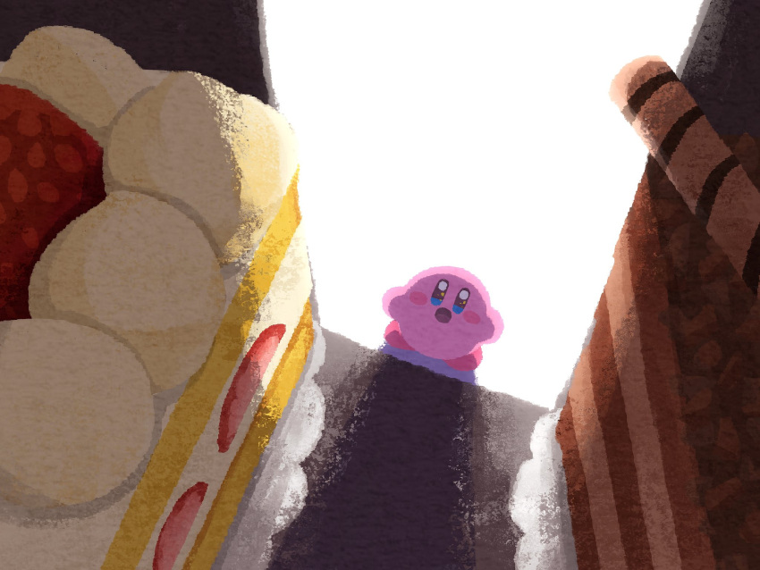 :o alien ambiguous_gender ara_love_kirby bald barefoot big_food blue_eyes cake candy chocolate chocolate_cake cinnamon_(spice) cinnamon_stick dessert detailed featureless_crotch feet food frosting fruit glistening glistening_eyes hi_res kirby kirby_(series) looking_at_viewer looking_up looking_up_at_viewer multicolored_body multicolored_skin nintendo not_furry nude o_o open_mouth pink_body pink_skin pink_tongue plant red_body red_skin rosy_cheeks round_body round_eyes shadow simple_background solo sphere_creature standing strawberry strawberry_shortcake_(food) surprised_expression tongue waddling_head white_background wide_eyed