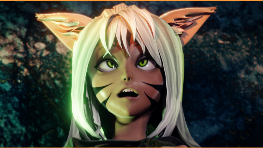 3d_(artwork) ahegao animal_humanoid biggreen brown_body comic digital_media_(artwork) eye_roll facial_markings felid felid_humanoid feline_ears female green_eyes hair head_markings hi_res humanoid looking_pleasured mammal mammal_humanoid markings meru_(biggreen) open_mouth penetration vaginal vaginal_penetration white_hair