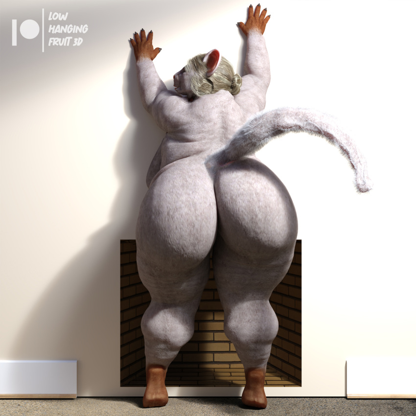 3d_(artwork) anthro belly big_breasts big_butt blonde_hair breasts butt clothing daz3d digital_media_(artwork) elderly_female female hair hand_on_wall hi_res legwear looking_at_viewer lowhangingfruit3d mammal marianne_(lhf3d) mature_anthro mature_female navel nipples obese obese_anthro obese_female old overweight overweight_anthro overweight_female pinup pose rodent solo standing thick_thighs thigh_highs wide_hips