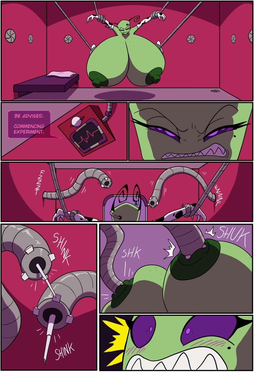 absurd_res alien bdsm big_breasts bondage bound breasts clock-face comic cornchip21 female hi_res huge_breasts hyper hyper_breasts invader_zim nickelodeon nipple_fetish nipple_penetration nipple_play nipples penetration solo tak_(invader_zim)