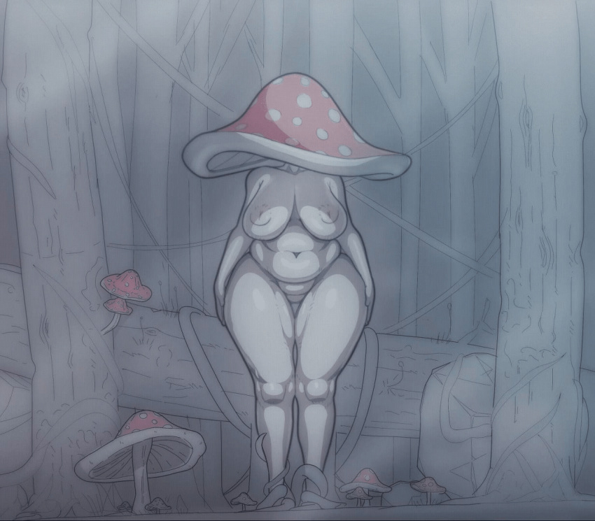 animated big_breasts big_butt breasts breathing butt chubby_female detailed_background elemental_creature elemental_humanoid faceless_character faceless_female fallen_tree female forest fungi_fauna fungi_humanoid fungus hands_on_legs hands_on_thighs humanoid light light_beam manilla_(artist) monster_girl_(genre) moonlight mushroom mushroom_humanoid navel plant short_playtime solo standing thick_thighs tree vines waiting