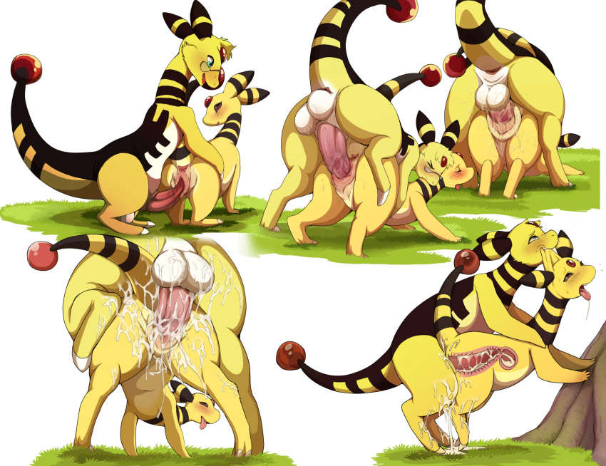 ampharos anus balls big_balls big_penis bite bodily_fluids butt cum cum_in_pussy cum_in_uterus cum_inside cum_on_butt doggystyle drooling eye_roll eyewear female female_penetrated feral feral_on_feral feral_penetrated feral_penetrating feral_penetrating_feral from_behind_position fur generation_2_pokemon genital_fluids genitals glasses haros_(amphyros99) hi_res internal intraspecies long_neck looking_pleasured male male/female male_penetrating male_penetrating_female neck_bite nintendo open_mouth penetration penile penile_penetration penis penis_in_pussy pokemon pokemon_(species) pussy_juice saliva sex shebeast smile tongue tongue_out uterus vaginal vaginal_penetration yellow_body yellow_fur