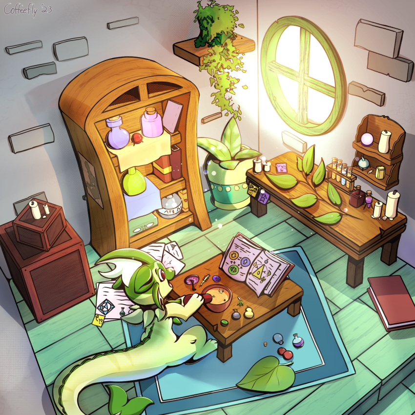 berry book bookshelf box building candle coffeefly container cork crate eeveelution food fruit fungus furniture fusion generation_1_pokemon generation_9_pokemon hi_res house leaf mushroom nintendo open_mouth plant pokemon pokemon_(species) potion potion_bottle red_eyes shelf solo sprigatito vaporeon vase window