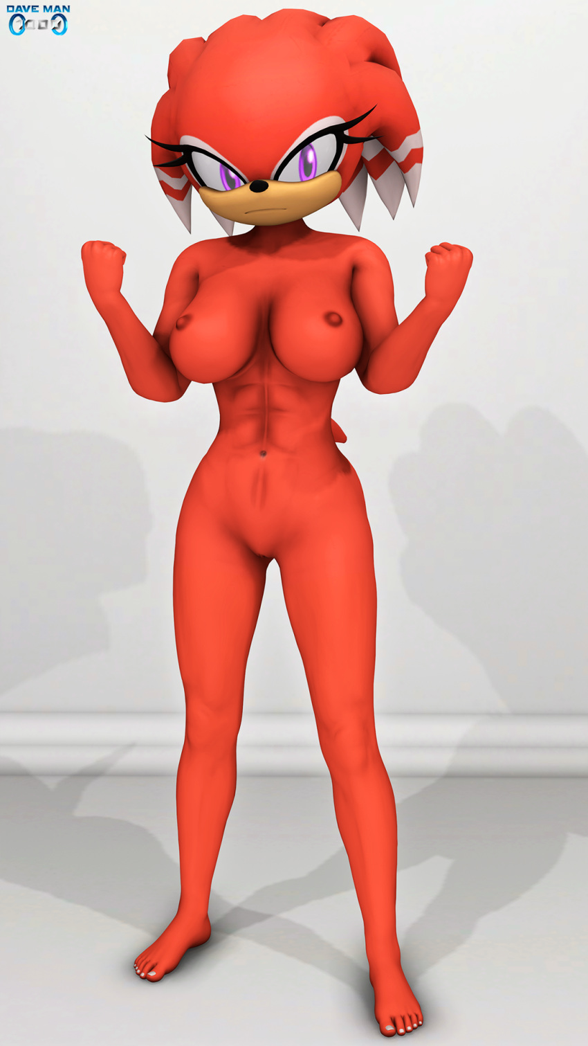 2022 3d_(artwork) 9:16 abs anthro areola big_breasts biped breasts clenched_fists confident daveman1000 digital_media_(artwork) echidna eyelashes feet female frown full-length_portrait genitals hair hi_res humanoid_feet looking_at_viewer mammal monotreme nails narrowed_eyes nipples nude plantigrade portrait pose purple_eyes pussy raised_arms red_areola red_body red_nipples sega shade_the_echidna skinny solo sonic_chronicles:_the_dark_brotherhood sonic_the_hedgehog_(series) source_filmmaker