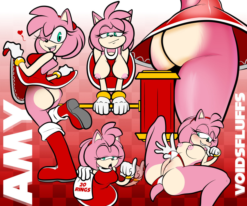 2023 absurd_res amy_rose anthro bedroom_eyes boots breasts butt clothed clothing clothing_pull dress eulipotyphlan exposed_breasts fellatio_gesture female footwear front_view genitals gesture gloves handwear hedgehog hi_res looking_at_viewer looking_back looking_back_at_viewer lying mammal narrowed_eyes nipples on_back on_one_leg one_eye_closed panties panty_pull partially_clothed pussy pussy_floss rear_view red_clothing red_dress seductive sega solo sonic_the_hedgehog_(series) standing suggestive suggestive_gesture topless topless_anthro topless_female underwear underwear_pull upskirt voidsdroids wink