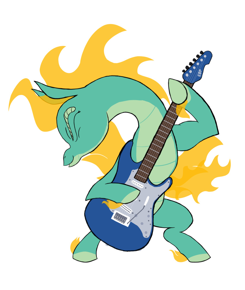 2021 absurd_res alpha_channel asian_mythology chinese_mythology countershade_scales countershading digital_media_(artwork) dragon east_asian_mythology electric_guitar eyes_closed female feral fire flaming_hair flaming_mane flaming_tail flaming_wings green_body green_scales guitar hi_res hooves hybrid jsacos longma musical_instrument mythology on_hind_legs plucked_string_instrument pseudo_hair pseudo_mane scales simple_background slim solo string_instrument them's_fightin'_herds tianhuo_(tfh) transparent_background wings