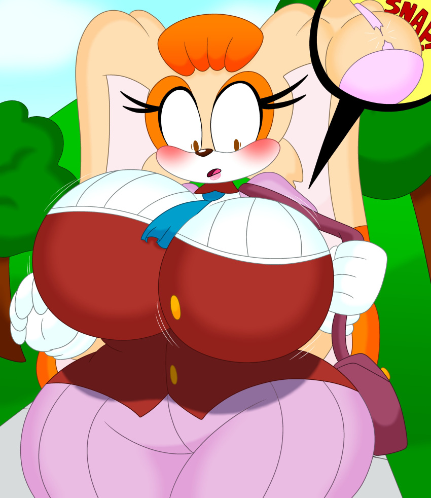 2023 3barts absurd_res anthro big_breasts big_ears blush bouncing_breasts bra breast_jiggle breasts brown_eyes cleavage clothed clothing curvaceous curvy_figure detailed_background digital_drawing_(artwork) digital_media_(artwork) dress eyelashes female fingers floppy_ears fur gloves hair handwear hi_res hourglass_figure huge_breasts jiggling lagomorph leporid long_ears mammal mature_anthro mature_female motion_lines multicolored_body multicolored_fur open_mouth orange_body orange_fur orange_hair outside purse rabbit sega short_hair small_waist solo sonic_the_hedgehog_(series) tan_body tan_fur thick_thighs torn_bra underwear vanilla_the_rabbit voluptuous white_body white_fur wide_hips