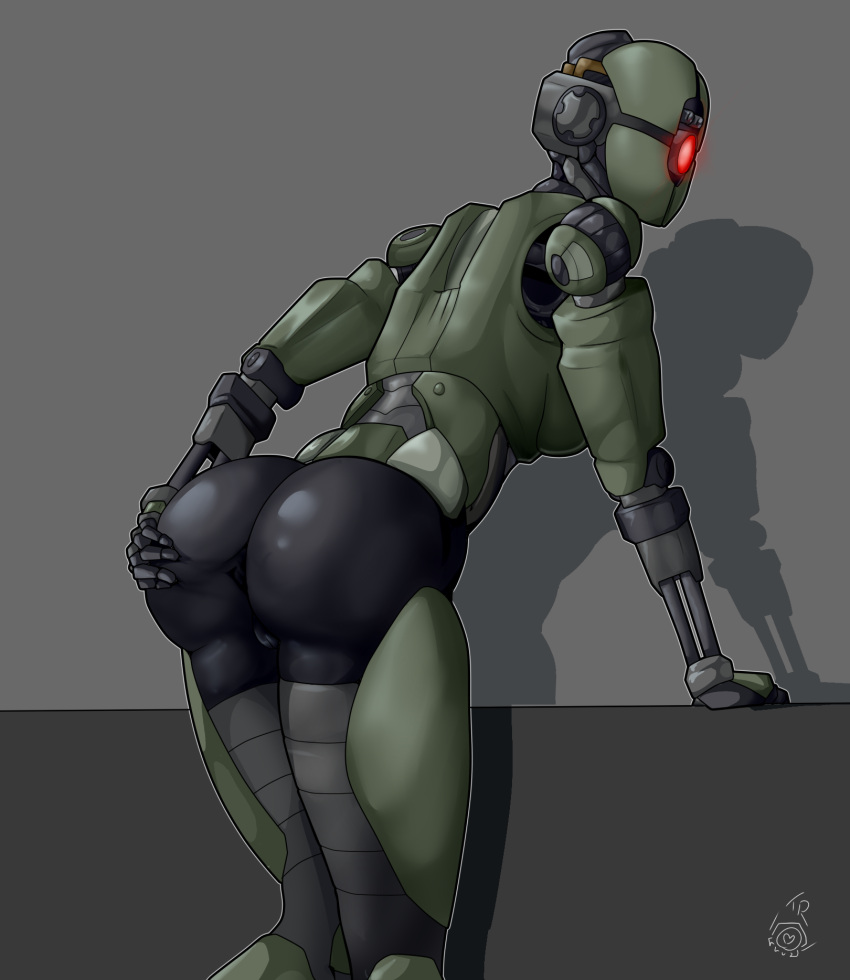 2020 alternate_version_at_source assaultron_(fallout) bethesda_softworks butt fallout female genitals green_body hand_on_butt hi_res humanoid looking_back machine not_furry nude portrait presenting presenting_hindquarters pussy rear_view robot robot_humanoid solo spread_butt spreading thiccrobots three-quarter_portrait