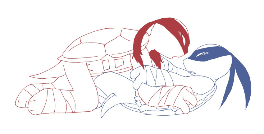 anthro duo getthly hi_res incest_(lore) leonardo_(tmnt) male male/male raphael_(tmnt) reptile scales scalie side_view teenage_mutant_ninja_turtles turtle