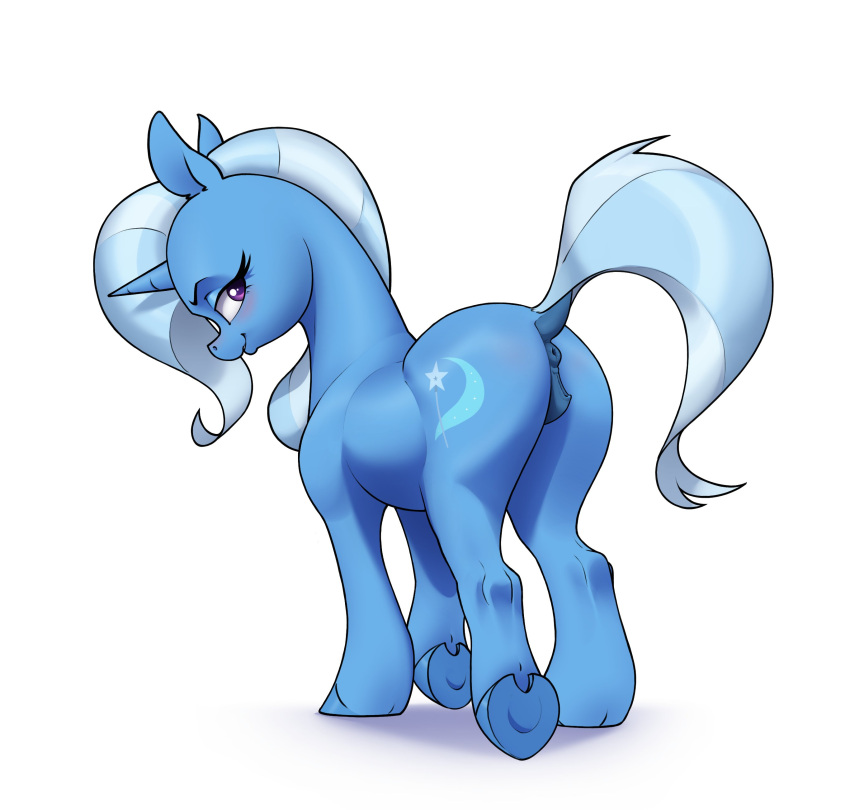 absurd_res anatomically_correct anatomically_correct_genitalia anatomically_correct_pussy animal_genitalia animal_pussy anus aquaticvibes blue_anus blue_body blue_hair blue_hooves blue_pussy blue_tail blush butt cutie_mark dock equid equine equine_anus equine_genitalia equine_pussy eyebrows eyelashes female feral friendship_is_magic genitals hair hasbro hi_res hooves horn looking_back mammal my_little_pony puffy_anus purple_eyes pussy raised_tail solo tail trixie_(mlp) underhoof unicorn unicorn_horn