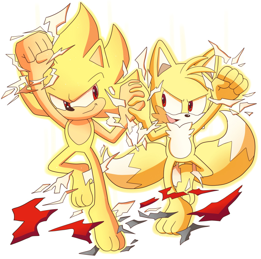 alpha_channel bare_hands barefoot canid canine clothing domestic_maid duo eulipotyphlan feet flying fox hand_holding hedgehog hi_res male mammal miles_prower sega smile sonic_the_hedgehog sonic_the_hedgehog_(series) super_form super_sonic super_tails torn_clothing