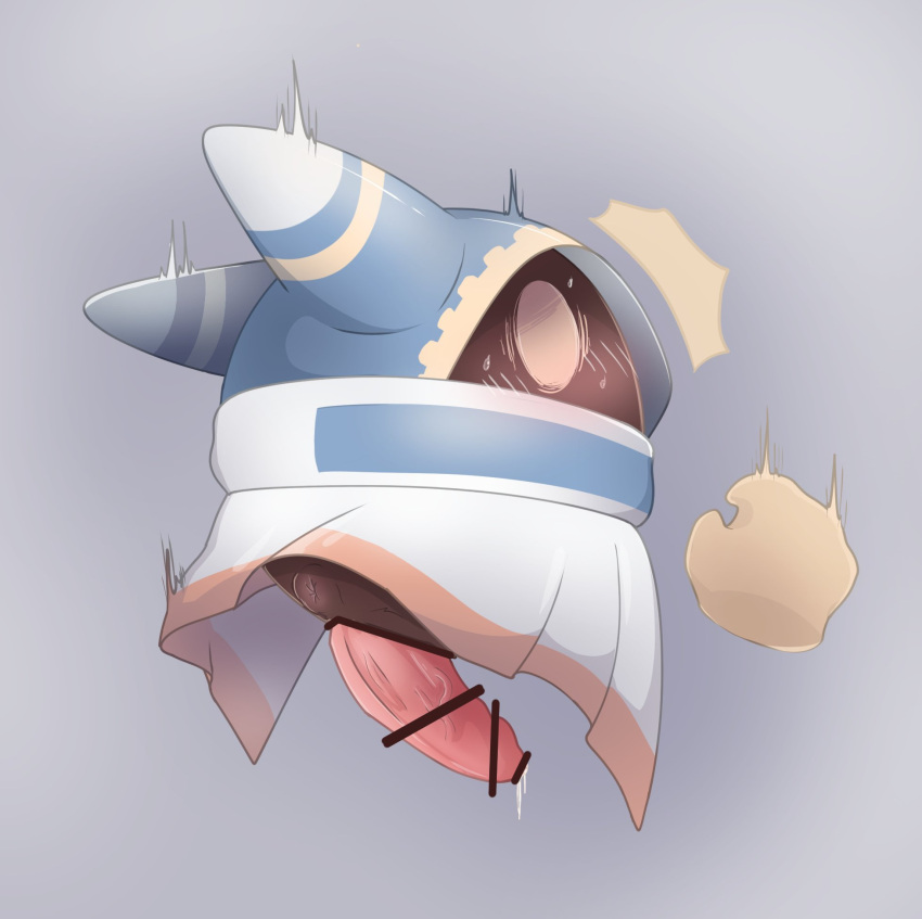 2021 anus arikusualix blush blush_lines censored censored_genitalia censored_penis clothed clothing fecharis floating_hands genitals hi_res ineffective_censorship kirby_(series) magolor male nintendo penis solo surprised_expression waddling_head