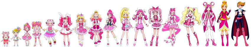 6+girls absurdres aged_down aged_up blonde_hair blue_dress blue_hair brown_hair cure_black cure_bloom cure_dream cure_flora cure_grace cure_happy cure_heart cure_lovely cure_melody cure_miracle cure_peach cure_precious cure_sky cure_star cure_summer cure_whip cure_yell delicious_party_precure dokidoki!_precure dress english_commentary fresh_precure! futari_wa_precure futari_wa_precure_max_heart futari_wa_precure_splash_star go!_princess_precure happinesscharge_precure! hapuriainen healin'_good_precure heartcatch_precure! highres hirogaru_sky!_precure hugtto!_precure kirakira_precure_a_la_mode lineup mahou_girls_precure! multiple_girls orange_hair pink_dress pink_hair precure precure_all_stars smile_precure! star_twinkle_precure suite_precure tropical-rouge!_precure white_dress wide_image yes!_precure_5 yes!_precure_5_gogo!