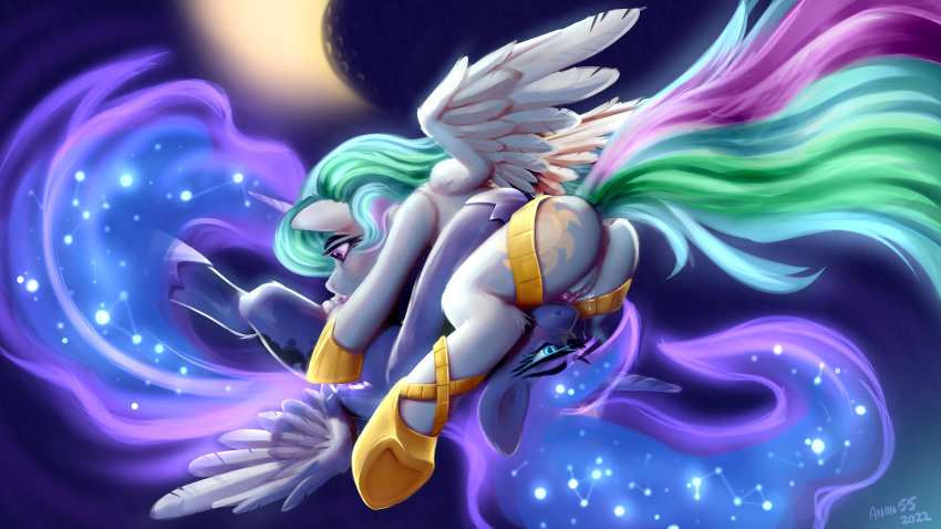 16:9 2022 69_position absurd_res anon_1515 anus blue_body blue_eyes blue_feathers blue_fur blue_hair blue_tail bodily_fluids butt clothing cosmic_hair cunnilingus cutie_mark digital_media_(artwork) dock duo equid equine ethereal_hair eyebrows eyelashes feathered_wings feathers female female/female feral feral_on_feral flying flying_sex footwear friendship_is_magic fur genitals green_hair green_tail hair hasbro hi_res horn incest_(lore) mammal multicolored_hair multicolored_tail my_little_pony oral pink_eyes pink_hair pink_tail princess_celestia_(mlp) princess_luna_(mlp) pussy saliva sex shoes sibling signature sister sisters tail tongue tongue_out vaginal white_body white_feathers white_fur widescreen winged_unicorn wings