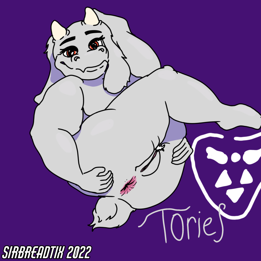 1:1 age_difference anthro anus bovid butt caprine female genitals goat hi_res mammal mature_female older_female presenting presenting_anus presenting_hindquarters presenting_pussy pussy sirbreadtix smile smiling_at_viewer solo spread_butt spread_pussy spreading toriel undertale_(series)