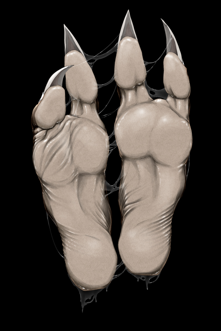 alien ambiguous_gender barefoot claws feet foot_fetish foot_focus hi_res humanoid kredri mass_effect not_furry paws simple_background slime soles solo toe_claws toes turian wet