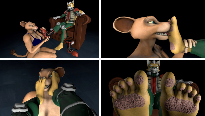 5_toes absurd_res alexreindeer anthro barefoot black_background chair crossover disney dominant dominant_male duo feet female female_licking_male female_on_top foot_fetish foot_focus foot_lick foot_on_face foot_play foot_sniffing fox_mccloud furniture hi_res humanoid_feet licking male male/female male_on_top nala nintendo on_chair on_top pawpads paws plantigrade shoes_removed simple_background sitting sitting_on_chair sniffing star_fox submissive submissive_female the_lion_king toes tongue tongue_out