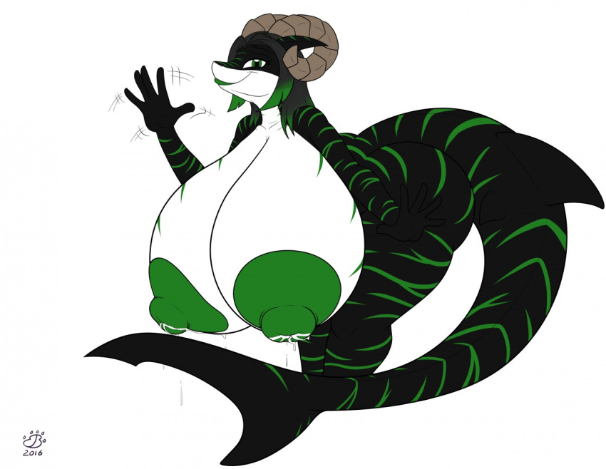 2016 anthro areola badgerben big_breasts big_butt black_pupils bodily_fluids breasts butt female fish gesture green_areola green_eyes green_nipples hair horn huge_breasts huge_butt hyper hyper_breasts lactating looking_at_viewer marine markings milk multicolored_body multicolored_hair nipples noir_(jennifer) non-mammal_breasts nude pupils shark smile solo striped_body striped_markings striped_tail stripes tail tail_markings two_tone_hair waving waving_at_viewer