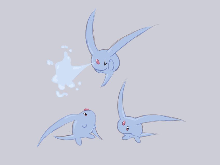 2022 ambiguous_gender blue_body blue_skin digital_media_(artwork) elemental_creature fakemon fan_character feral gem grey_background hi_res labbit1337 long_tail marine multiple_images orange_eyes simple_background solo tail vatkin vatkin_(species) water water_creature