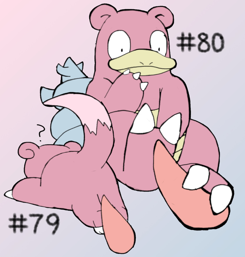 1_toe 2023 2_toes ambiguous_gender digital_media_(artwork) erection feet feral foot_fetish foot_play footjob generation_1_pokemon genitals hi_res id_number male nintendo number paws penis pink_body pokemon pokemon_(species) secretsableye sex simple_background slowbro slowpoke text toes