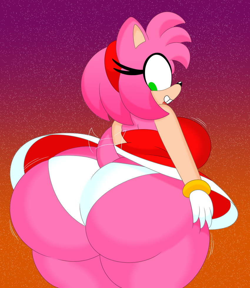2023 3barts 4k abstract_background absurd_res accessory amy_rose anthro big_breasts big_butt bouncing_breasts bouncing_butt breast_jiggle breasts bubble_butt butt butt_jiggle clothing curvaceous curvy_figure digital_drawing_(artwork) digital_media_(artwork) dress eulipotyphlan eyelashes female fingers fur gloves green_eyes hair hair_accessory hairband handwear hedgehog hi_res hourglass_figure huge_breasts huge_butt jiggling looking_at_butt looking_at_own_butt looking_back mammal motion_lines multicolored_body multicolored_fur panties pink_body pink_fur pink_hair rear_view sega short_hair short_tail simple_background smile solo sonic_the_hedgehog_(series) squish tail tail_motion tailwag tan_body tan_fur teeth thick_thighs thigh_jiggle thigh_squish two_tone_body two_tone_fur underwear voluptuous wide_hips