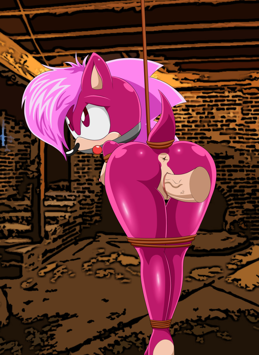 absurd_res anthro anus ball_gag basement bdsm bondage bound dic_entertainment disembodied_penis female frost_norde gag genitals hedgehog_(sci) hi_res human human_on_anthro humanoid_genitalia interspecies male male/female mammal penis pussy red_eyes sega sex sonia_the_hedgehog sonic_the_hedgehog_(series) sonic_underground vaginal